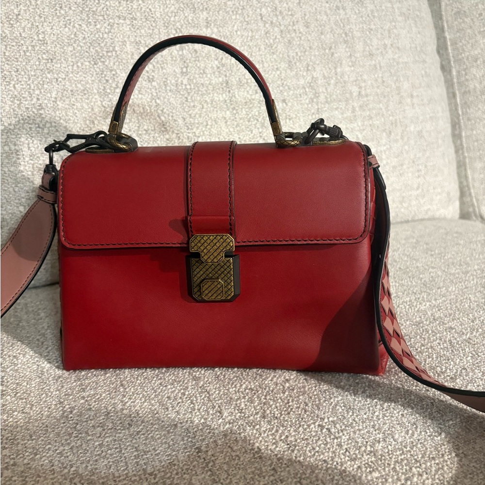 Bottega Veneta Red Satchel Bag